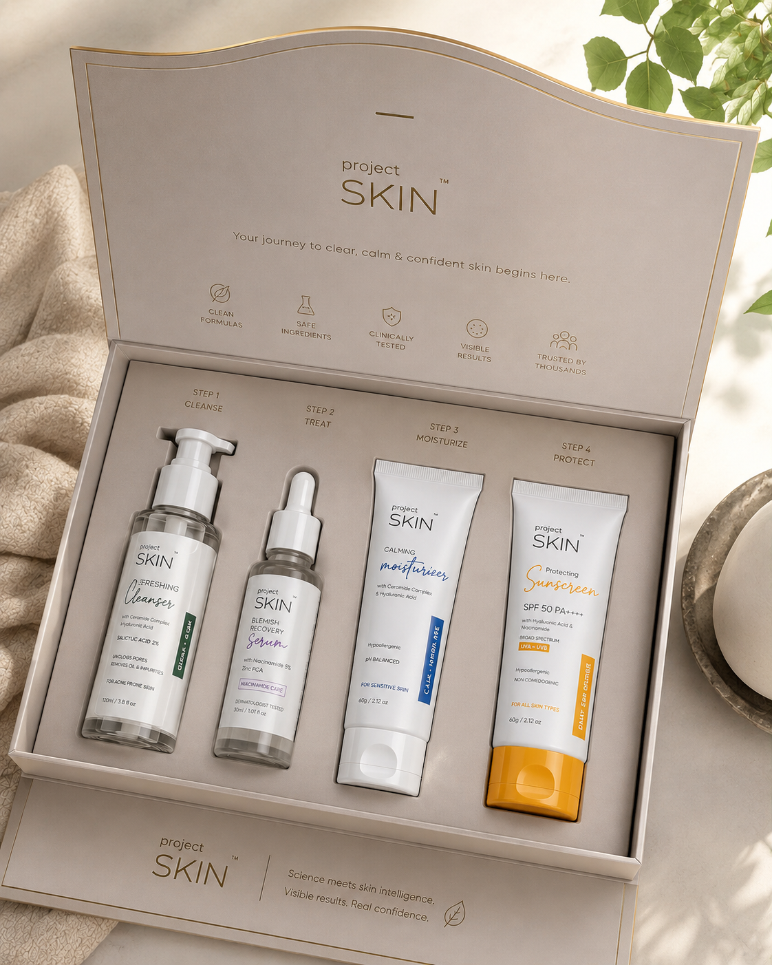 Project Skin Complete 4-Step Skincare Routine Kit