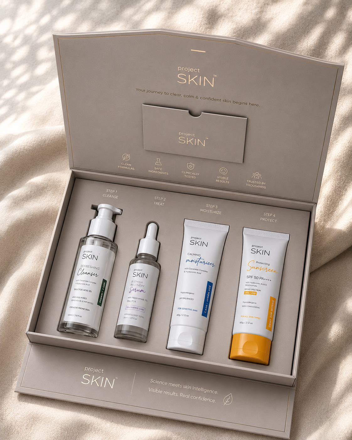 Project Skin Complete 4-Step Skincare Routine Kit